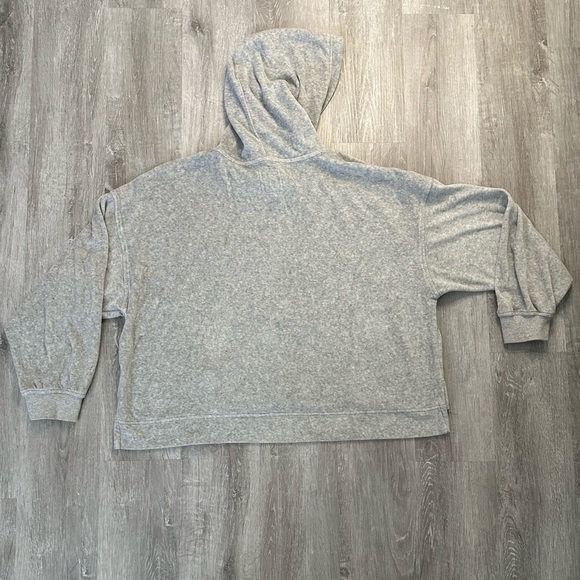 Aerie velour Gray Cropped Hoodie Size Medium - Picture 6 of 6